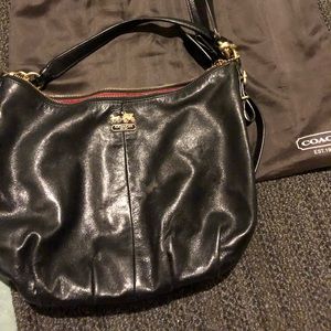 Authentic Black leather Coach purse